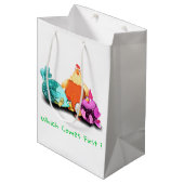 Funny Chicken Gift Bag - Aangepaste tekst Medium Cadeauzakje (Voorkant Gekanteld)