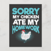 Funny Chicken Gift - Homework School Gezegden Briefkaart (Voorkant)