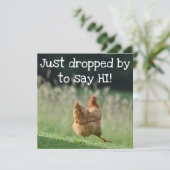 Funny Chicken Hallo Quotes say Hi Cute Boerderij A Kaart (Staand voorkant)