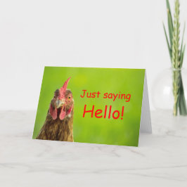 Funny Chicken - Hallo Wenskaart Kaart