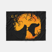 Funny Chicken Halloween Moon Silhouette Soky Chick Fleece Deken (Voorkant (Horizontaal))