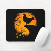 Funny Chicken Halloween Moon Silhouette Soky Chick Muismat (Met muis)
