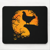 Funny Chicken Halloween Moon Silhouette Soky Chick Muismat (Voorkant)