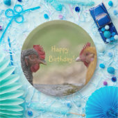 Funny Chicken Happy Birthday Papieren Bordje (Feest)