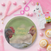 Funny Chicken Happy Birthday Papieren Bordje (Feest)