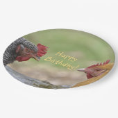Funny Chicken Happy Birthday Papieren Bordje (Gekanteld)