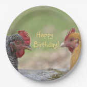 Funny Chicken Happy Birthday Papieren Bordje (Voorkant)