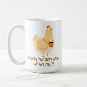 Funny Chicken Hen Mom Humor Beste gekke groet Koffiemok