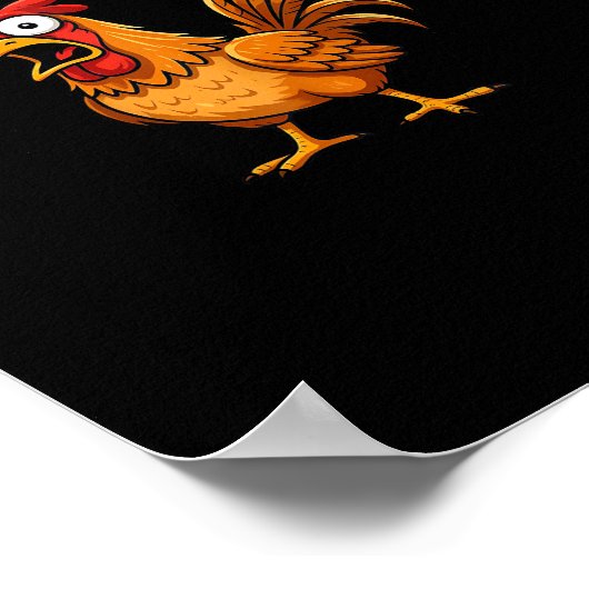Funny Chicken Humor F-Caw-F Quote Rooster Meme Fun Poster (Hoek)
