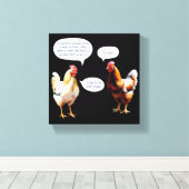 Funny Chicken Humor Hens Joke Novelty Canvas Afdruk (Insitu (Houten vloer))