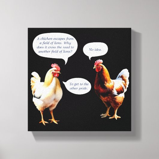 Funny Chicken Humor Hens Joke Novelty Canvas Afdruk (Voorkant)