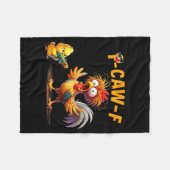 Funny Chicken Humor Quote Rooster Meme Caw F For M Fleece Deken (Voorkant (Horizontaal))