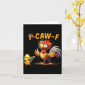 Funny Chicken Humor Quote Rooster Meme Caw F For M Kaart (Gele Bloem)