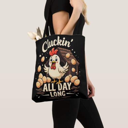 Funny Chicken Humor Rustic Boerderij Life Sierkuss Tote Bag (Dichtbij)