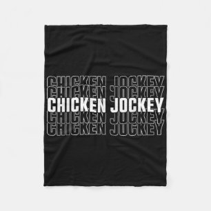 Funny Chicken Jockey Stacked Repeat Font Fun Gag M Fleece Deken