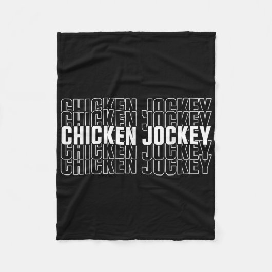 Funny Chicken Jockey Stacked Repeat Font Fun Gag M Fleece Deken (Voorkant)