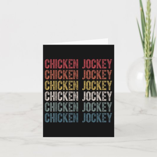 Funny Chicken Jockey Stacked Repeat Font Fun Gag M Kaart (Voorkant)