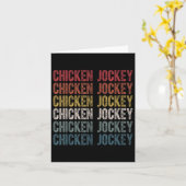 Funny Chicken Jockey Stacked Repeat Font Fun Gag M Kaart (Gele Bloem)
