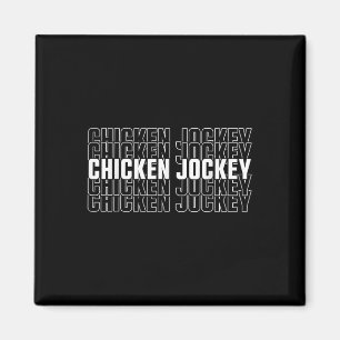 Funny Chicken Jockey Stacked Repeat Font Fun Gag M Magneet