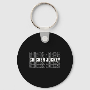 Funny Chicken Jockey Stacked Repeat Font Fun Gag M Sleutelhanger