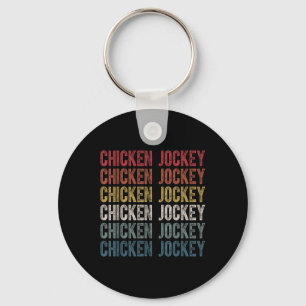 Funny Chicken Jockey Stacked Repeat Font Fun Gag M Sleutelhanger