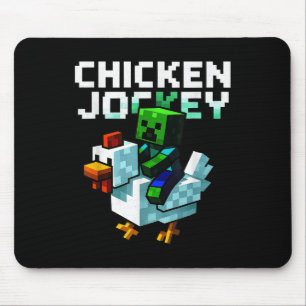 Funny Chicken Jockey Zombie Pixel Art Gamer Shirt Muismat