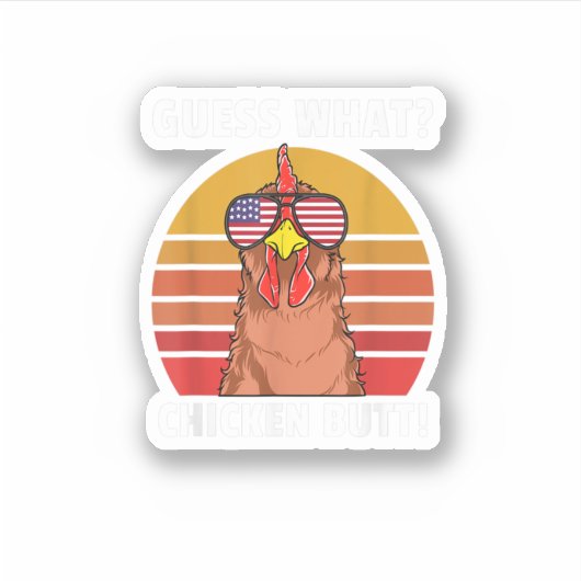 Funny Chicken Joke Raad eens wat kip Butt Sticker (Voorkant)
