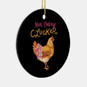 Funny Chicken Keramisch Ornament (Rechts)