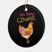 Funny Chicken Keramisch Ornament (Links)