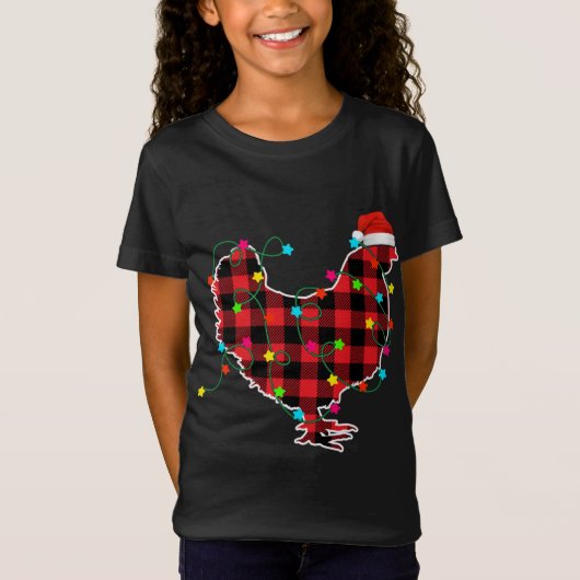 Funny Chicken Kerstboom Red Pset Xmas Animal T-shirt (Voorkant)