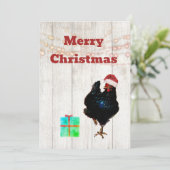 Funny Chicken Kerstfeestay-kaart (Staand voorkant)