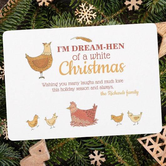 Funny Chicken Kerstfeestay-kaart Feestdagenkaart