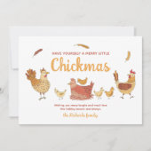 Funny Chicken Kerstfoto Feestdagenkaart (Voorkant)