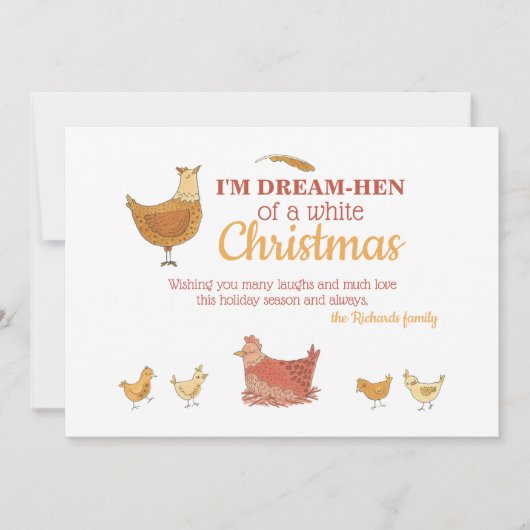 Funny Chicken Kerstfoto Feestdagenkaart (Voorkant)