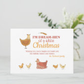 Funny Chicken Kerstfoto Feestdagenkaart (Staand voorkant)