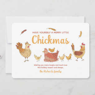 Funny Chicken kerstfoto Holiday Card Feestdagenkaart