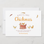 Funny Chicken kerstfoto Holiday Card Feestdagenkaart (Voorkant)