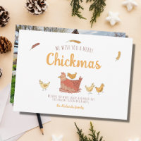 Funny Chicken kerstfoto Holiday Card