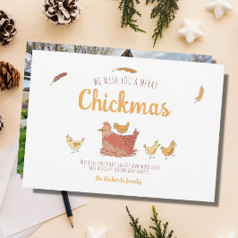 Funny Chicken kerstfoto Holiday Card Feestdagenkaart