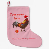 Funny Chicken-kerstgroet Kleine Kerstsok (Voorkant)