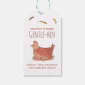 Funny Chicken Kerstmis Cadeaulabel (Voorkant)