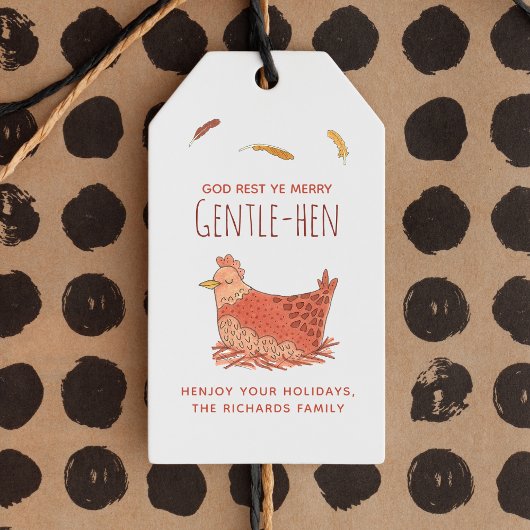 Funny Chicken Kerstmis Cadeaulabel