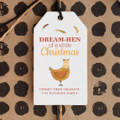 Funny Chicken Kerstmis Pun Cadeaulabel