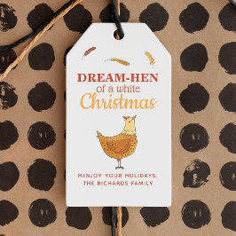 Funny Chicken Kerstmis Pun Cadeaulabel