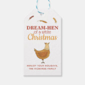 Funny Chicken Kerstmis Pun Cadeaulabel (Voorkant)