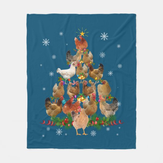 Funny Chicken Kersttree Pet Chicken Lover Fleece Deken (Voorkant)