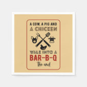 Funny Chicken Koe Varkensbarbecuefeest Servet (Voorkant)