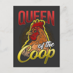 Funny Chicken Lady Animal Hen Farming Briefkaart