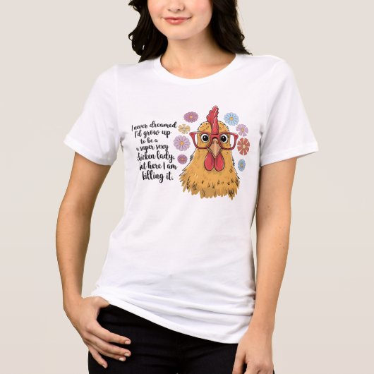 Funny Chicken Lady Tri-Blend Shirt (Voorkant)