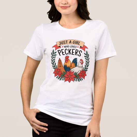 Funny Chicken Lady Tri-Blend Shirt (Voorkant)